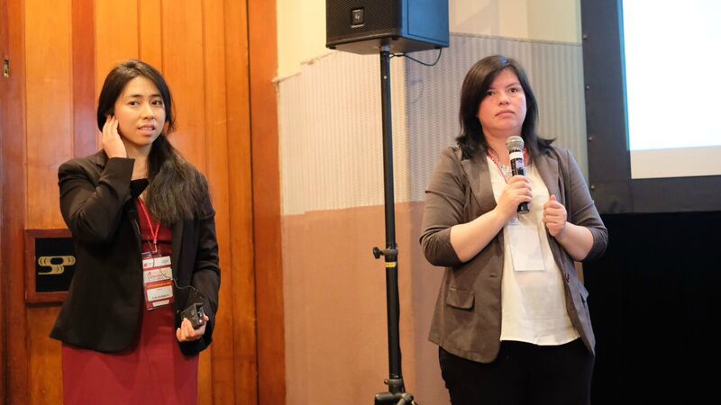 USP’s Jeanne Sun and FEUM’s Sandra Rivera Roldán discussing best practices in pharmacy and other healthcare settings.