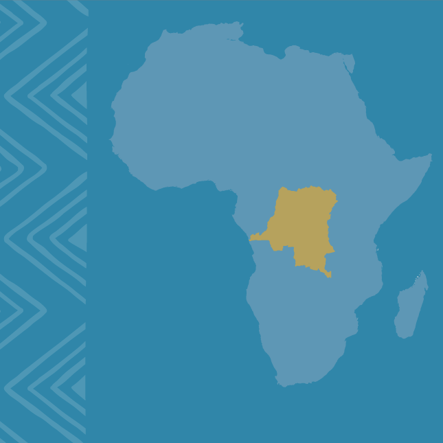 Graphic of Africa with the Democratic Republic of Congo highlighted