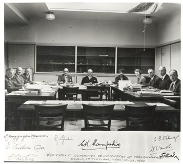 WHO Expert Committee Unification (1948)