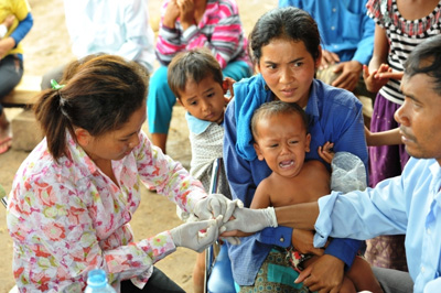 Cambodia-Testing for malaria (2010)