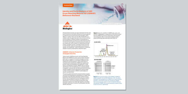 Identity and Purity Analysis of USP Cross-Reacting Material 197 (CRM197) Reference Standard